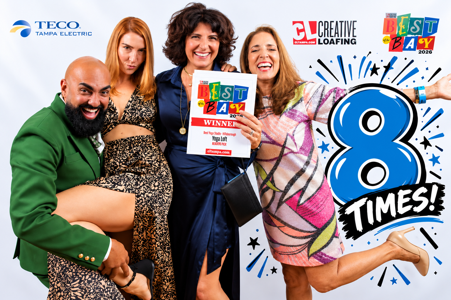 Yoga Loft Tampa celebrating eight Creative Loafing Best of the Bay wins, Best Yoga Studio Hillsborough 2026