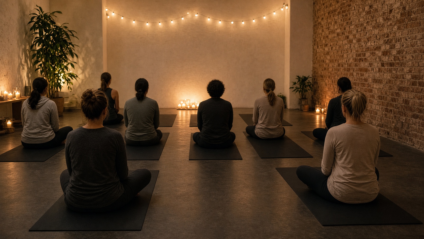 Candlelight yoga class at Yoga Loft Tampa, Ybor City