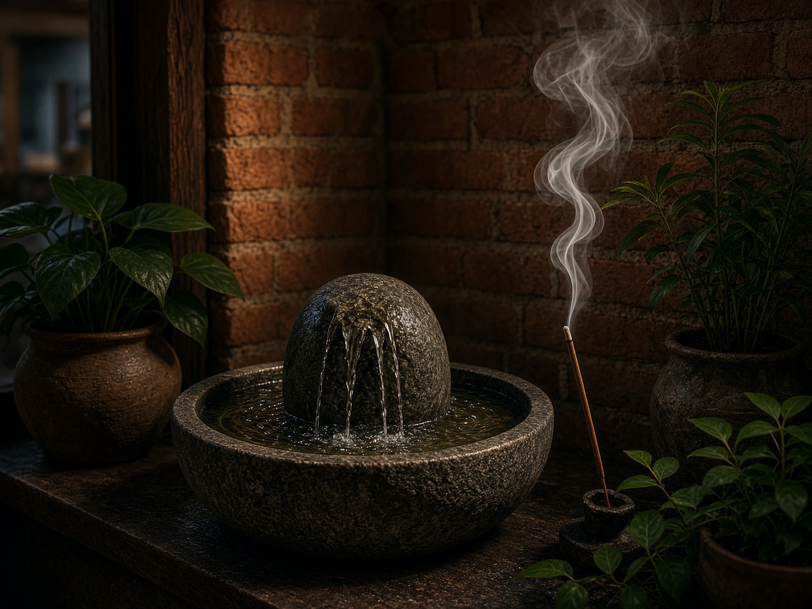 Fountain at the Yoga Loft Tampa entrance in Ybor City